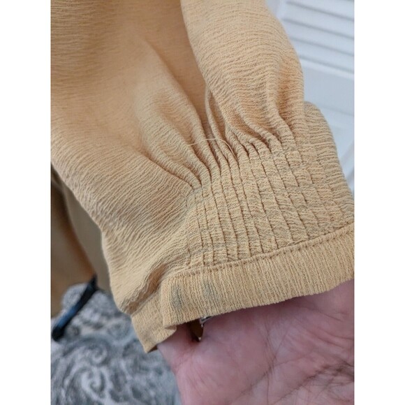 Zara Basic Dress Womens M Yellow Peasant Flowy Boho Boxy Fit Mini Cottagecore - Picture 16 of 16